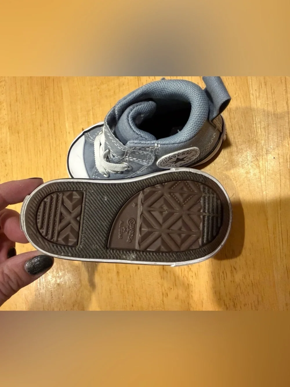 Converse High Top Sneakers Toddler Size 5 Light Blue/Gray